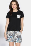 Zivame Knit Poly Short Set - Black Beauty — thumbnail 2